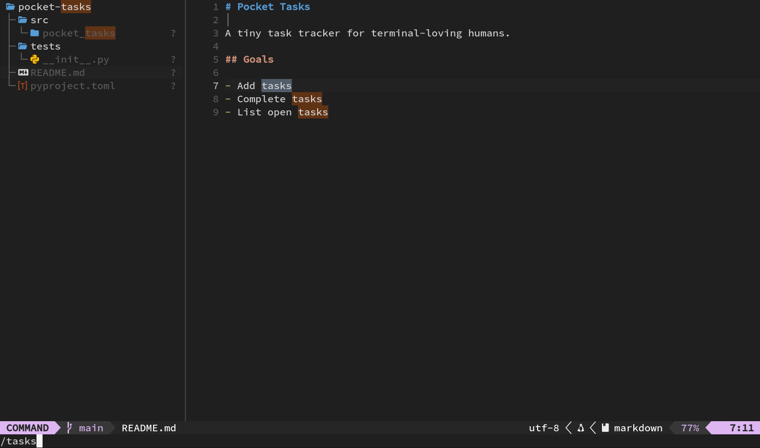 在 README 底部输入 tasks 搜索词