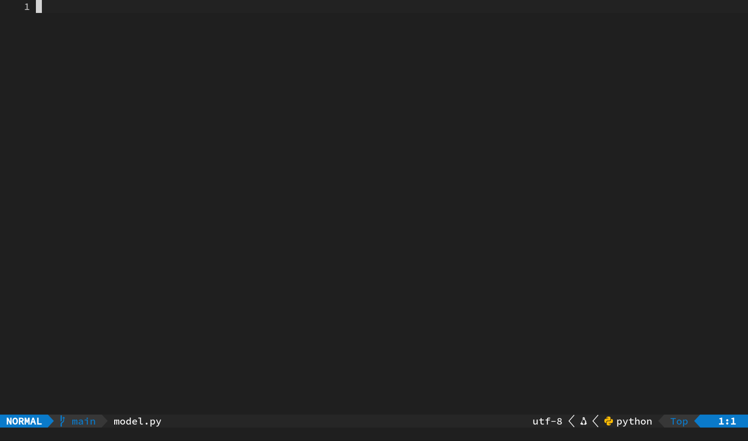打开空白的 model.py