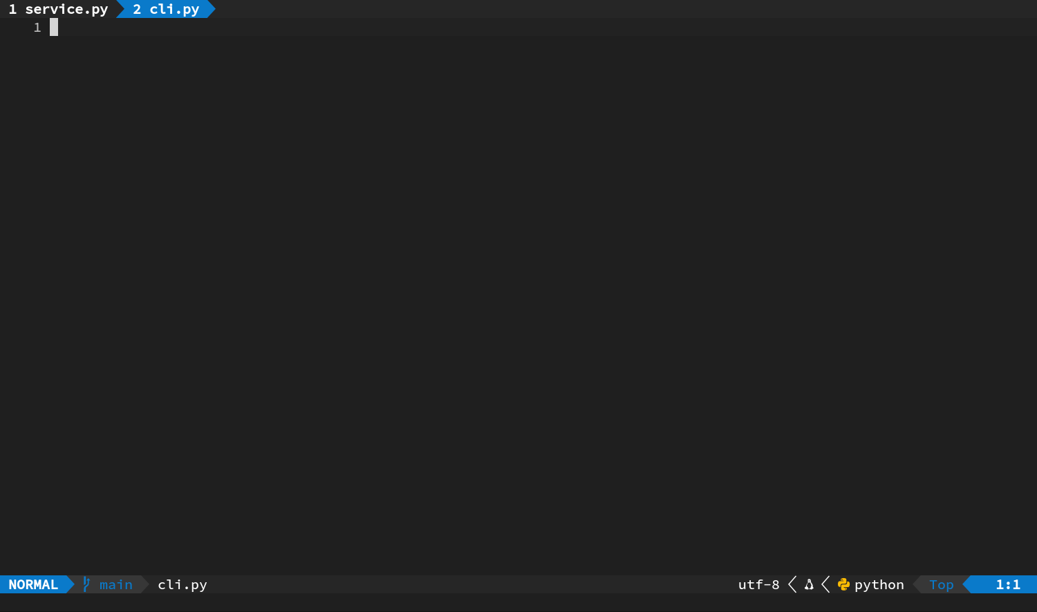 用 Ctrl-t 在新 Tab 打开 cli.py