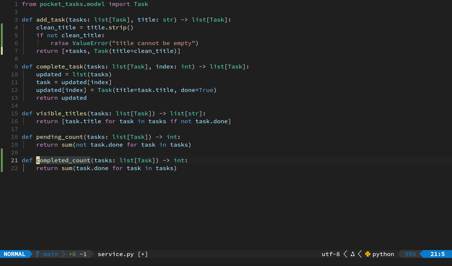 在文件末尾形成独立的 completed_count hunk