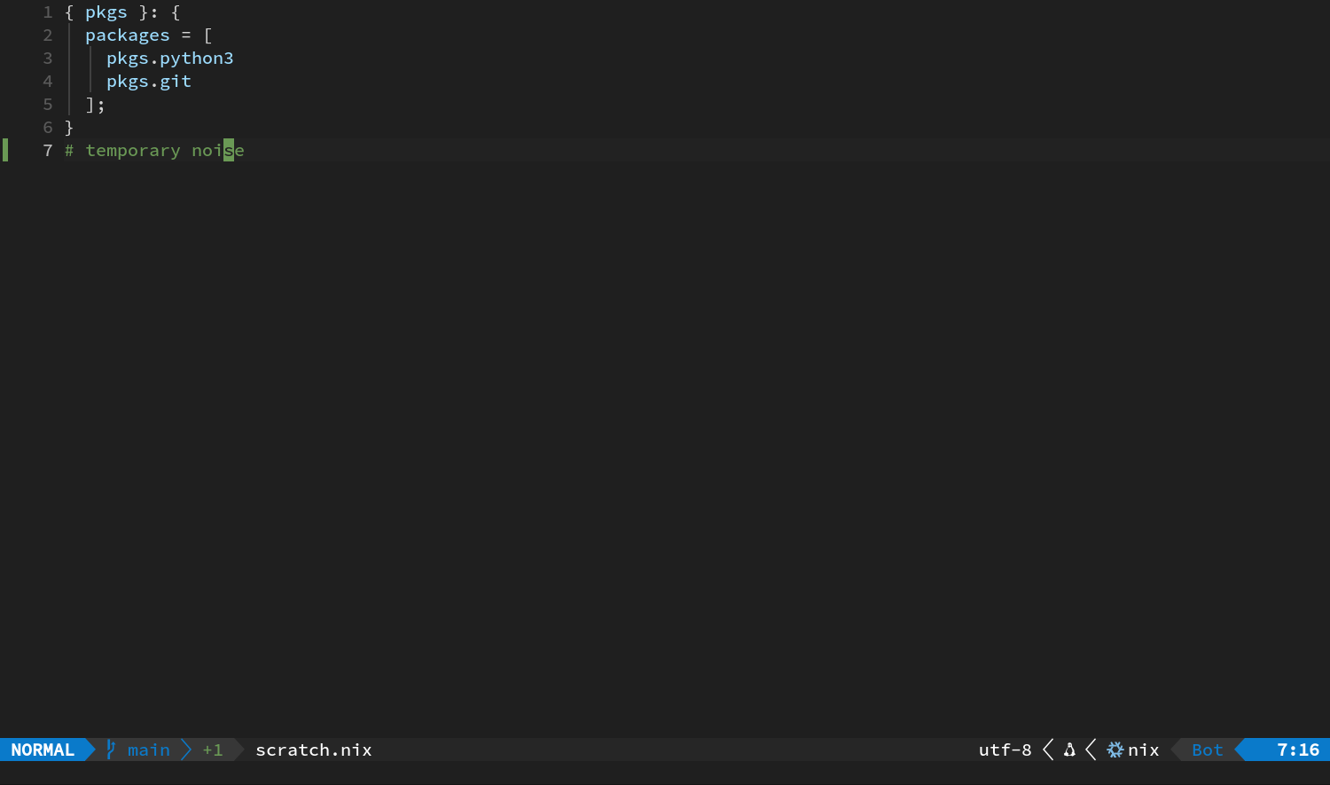 scratch.nix 中新增一行临时内容