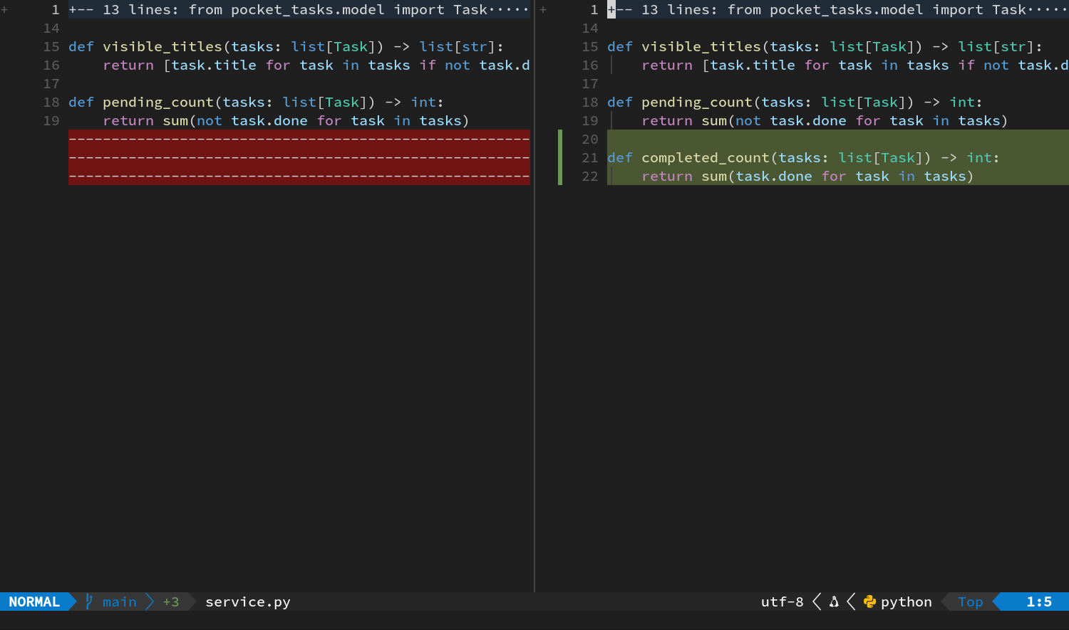 service.py 与 Git index 并排对照