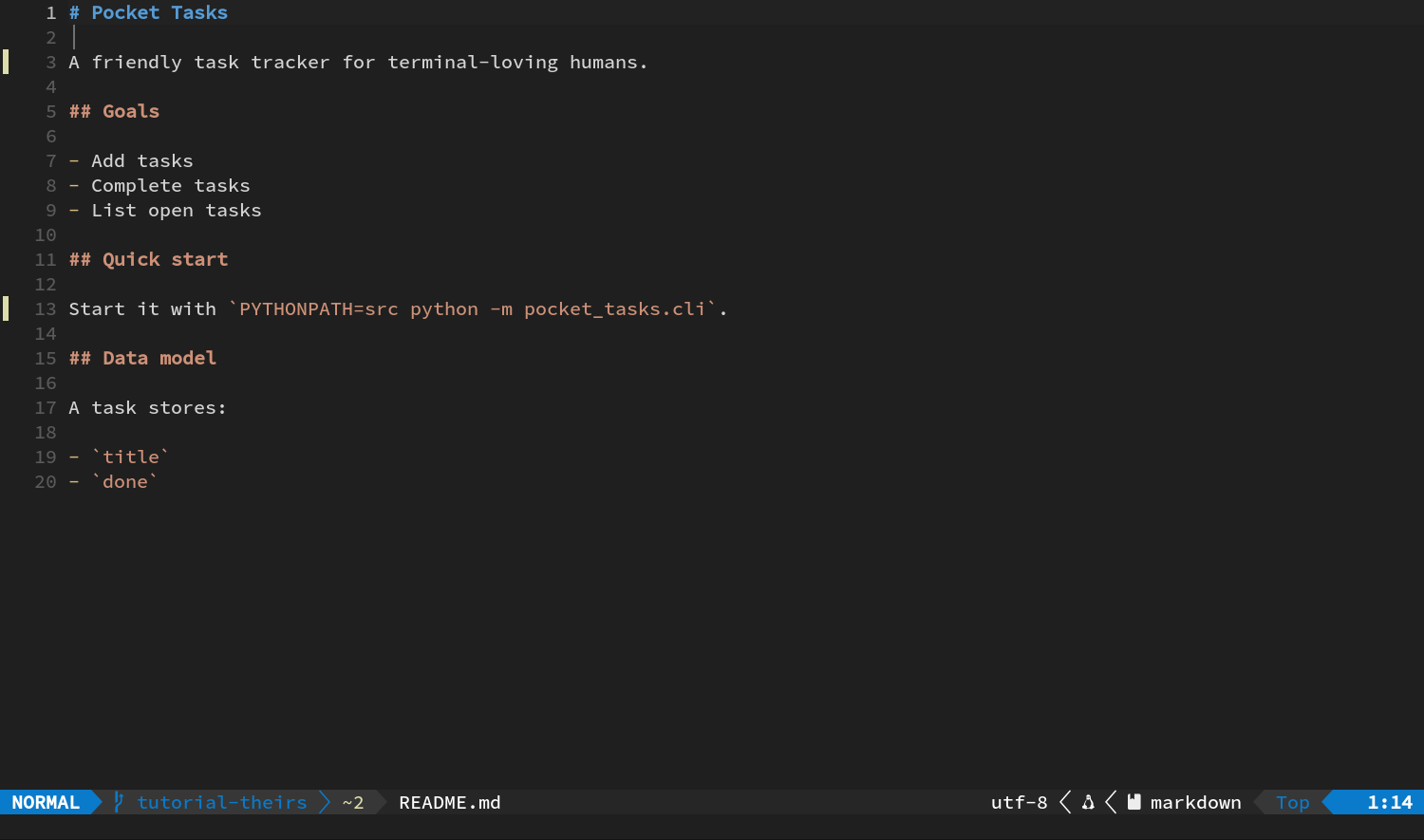 theirs 分支的两处 README 修改