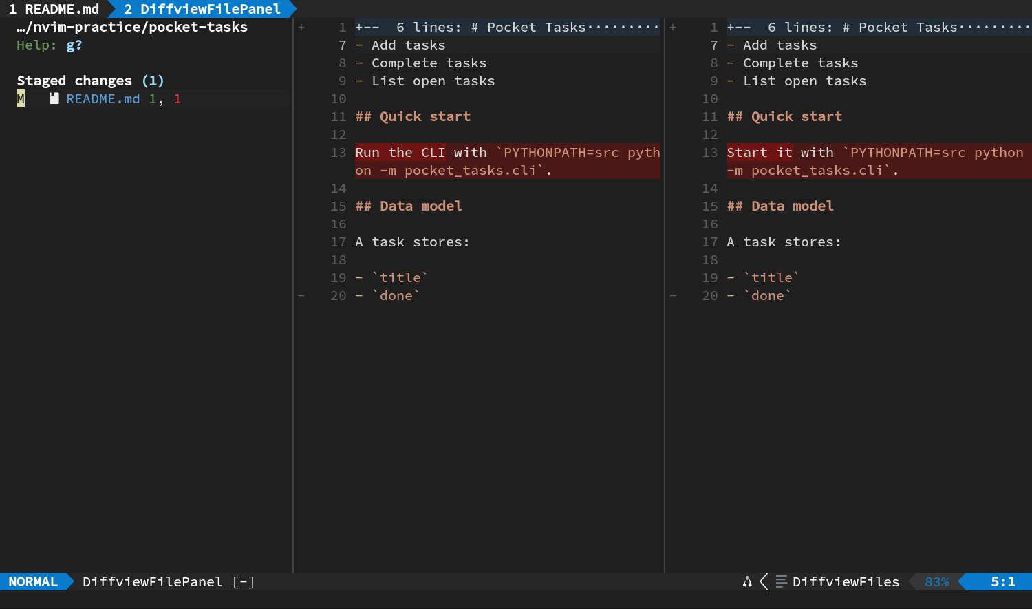 已解决的 README 进入 Staged changes
